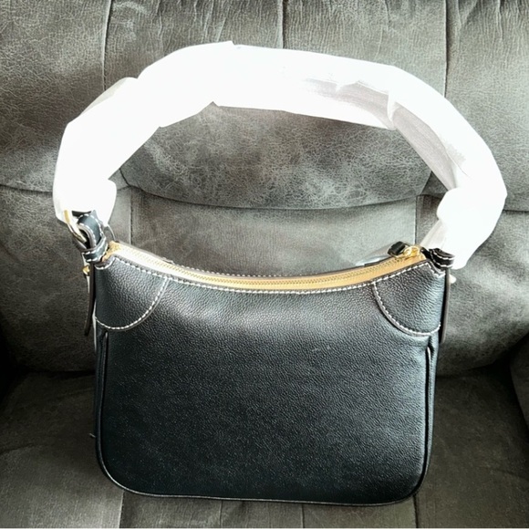 Dooney & Bourke Black Shoulder Bag with Gold Accents - Picture 6 of 8